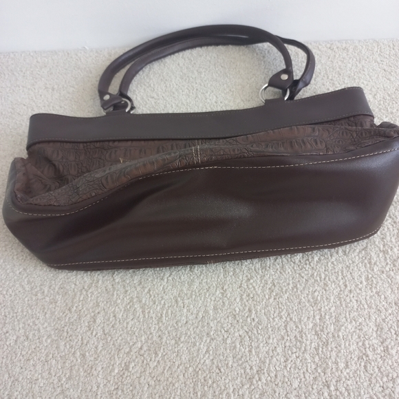 Brown Textured Leather Women's Bag - Picture 8 of 11
